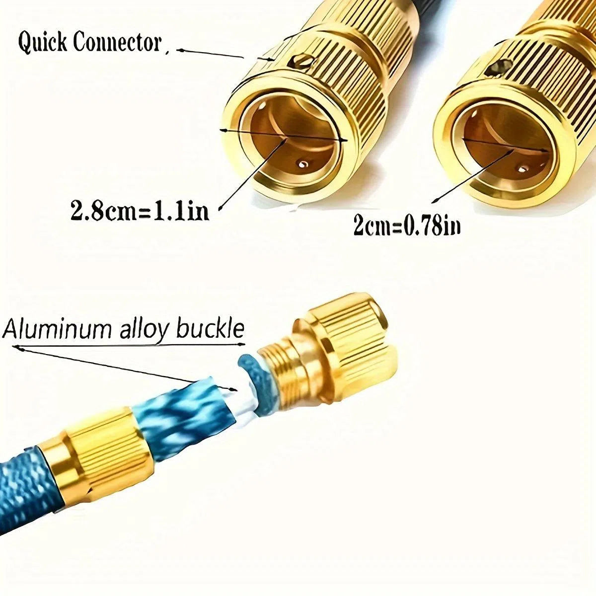 Set furtun de spălat auto extensibil și pistol de pulverizare, presiune înaltă