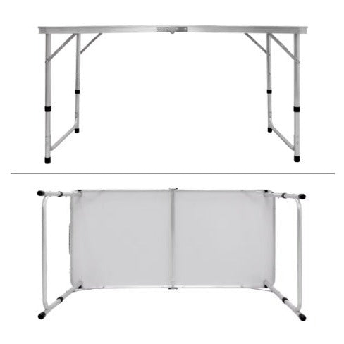 Set Masă Camping Pliabilă cu 4 Scaune, Cadru Aluminiu și Blat 