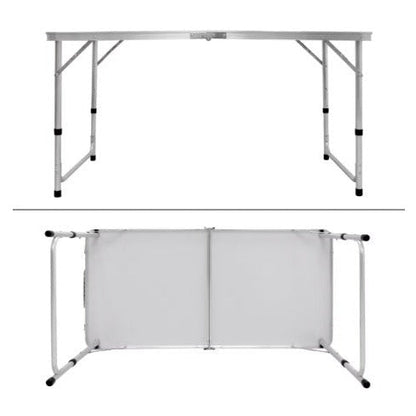 Set Masă Camping Pliabilă cu 4 Scaune, Cadru Aluminiu și Blat 