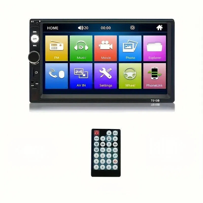 Sistem audio auto 2 Din cu ecran tactil de 17.78 cm - MP5 player, radio FM, B-T, Mirror Link, apeluri hands-free