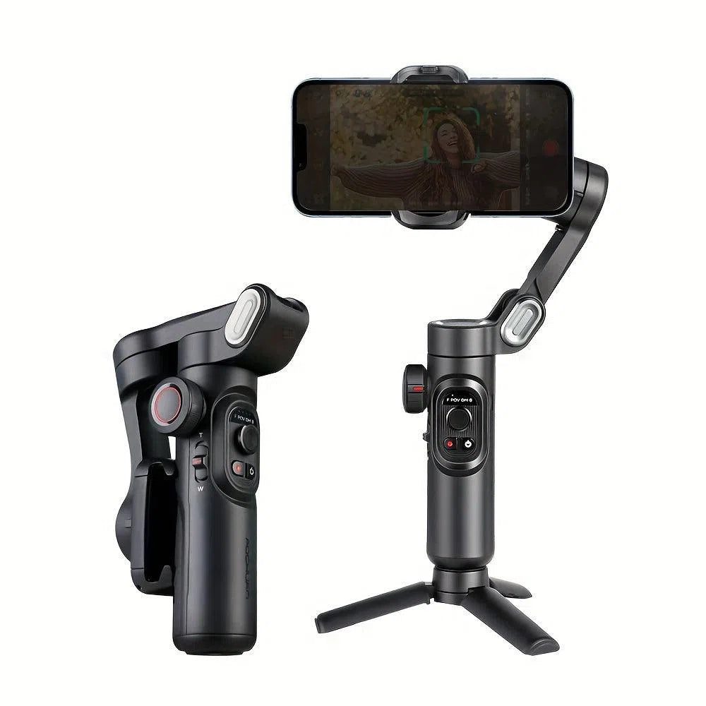 Stabilizator Portabil 3-Axe AOCHUAN XE Pliabil PTZ pentru Smartphone - Compatibil iPhone, Xiaomi, Samsung