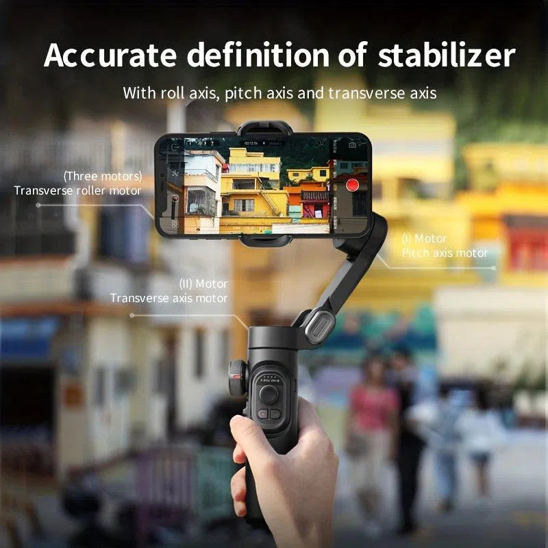 Stabilizator Portabil 3-Axe AOCHUAN XE Pliabil PTZ pentru Smartphone - Compatibil iPhone, Xiaomi, Samsung