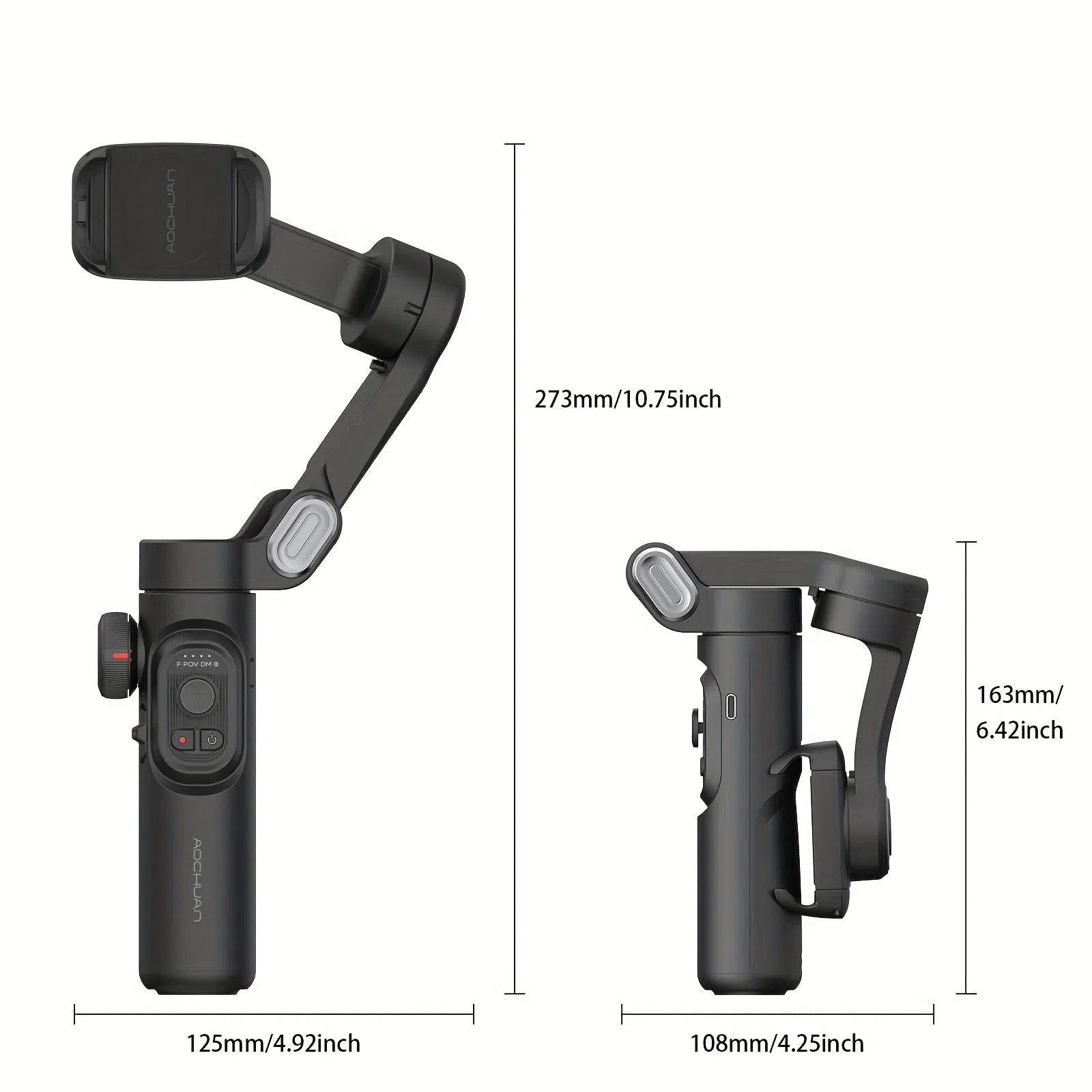 Stabilizator Portabil 3-Axe AOCHUAN XE Pliabil PTZ pentru Smartphone - Compatibil iPhone, Xiaomi, Samsung