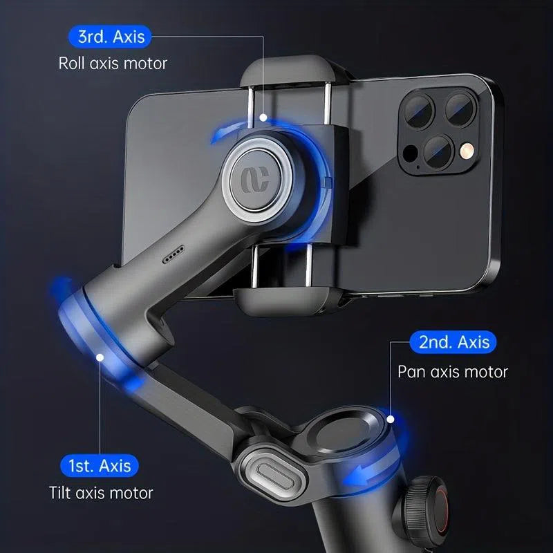 Stabilizator Portabil 3-Axe AOCHUAN XE Pliabil PTZ pentru Smartphone - Compatibil iPhone, Xiaomi, Samsung