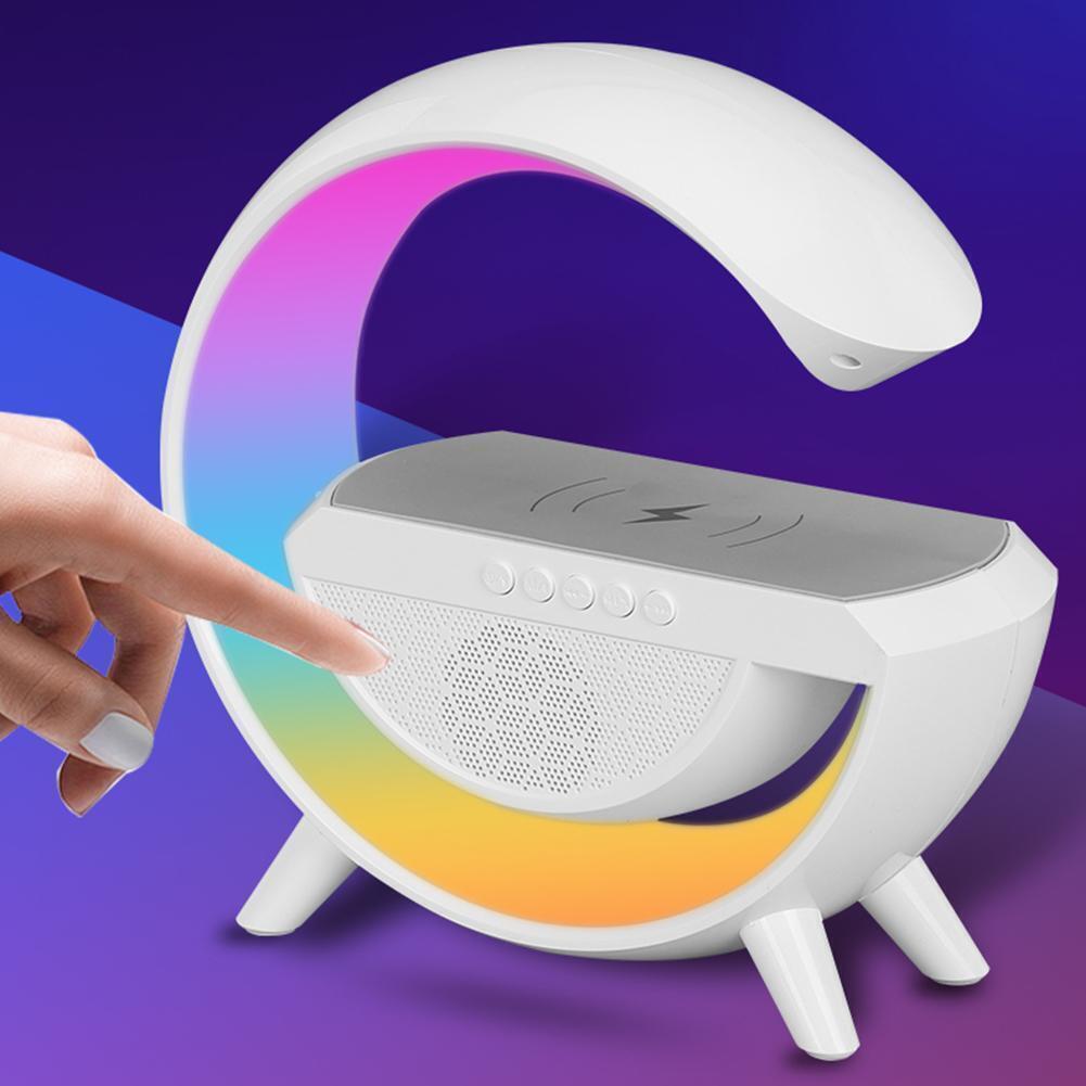 Stație Încărcare Wireless 3 în 1 cu Lampa RGB și Boxă Bluetooth