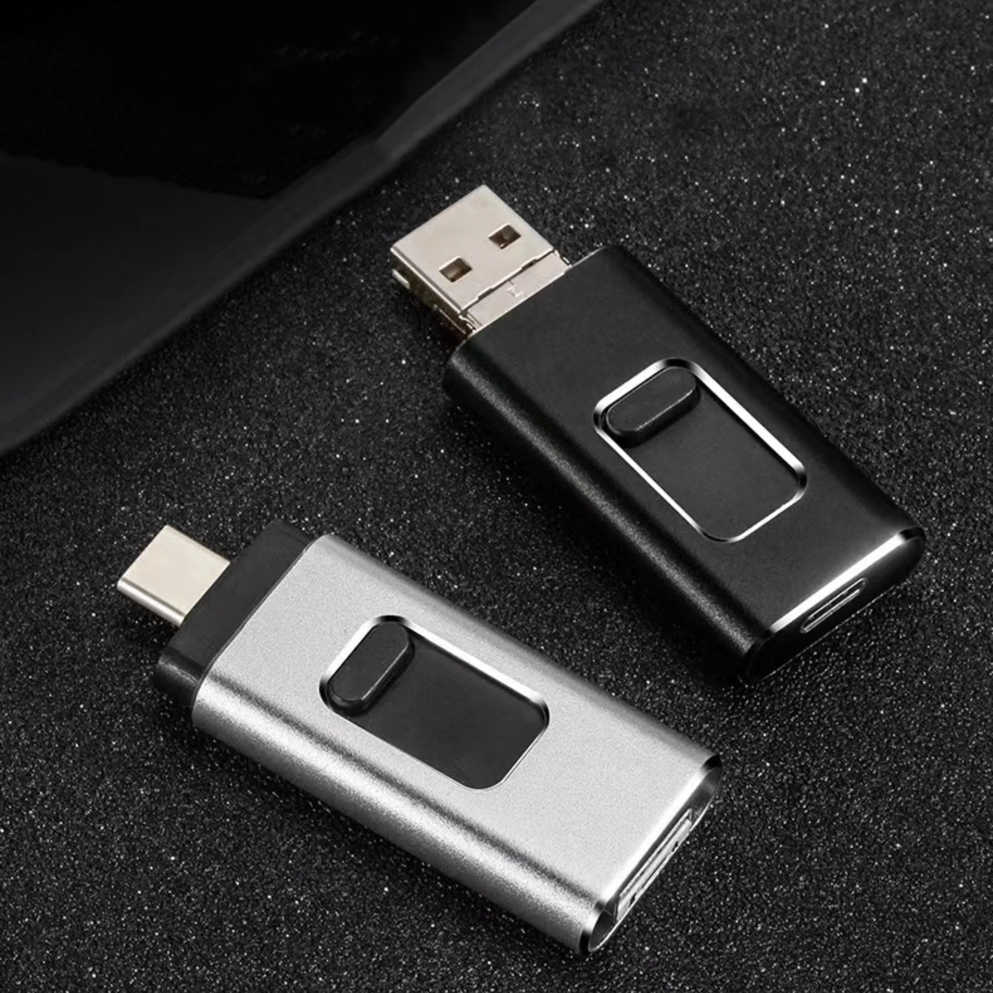 Stick USB 4 în 1 pentru Telefon și PC - 64GB/128GB, Stocare Externă de Mare Viteză