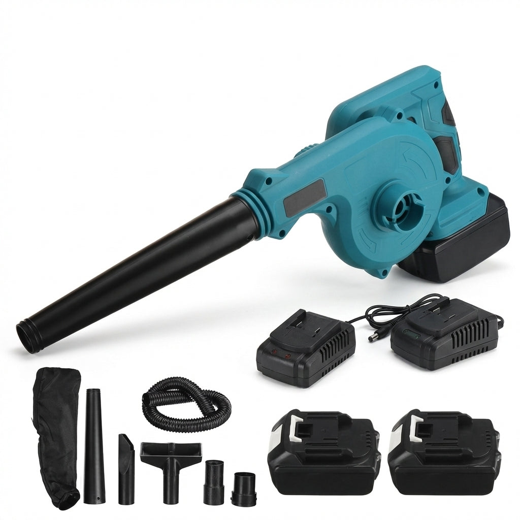 Suflantă & Aspirator 2-în-1 pe Acumulatori 48V - Putere 1080W, 19.000 RPM, Set Complet cu 2 Baterii