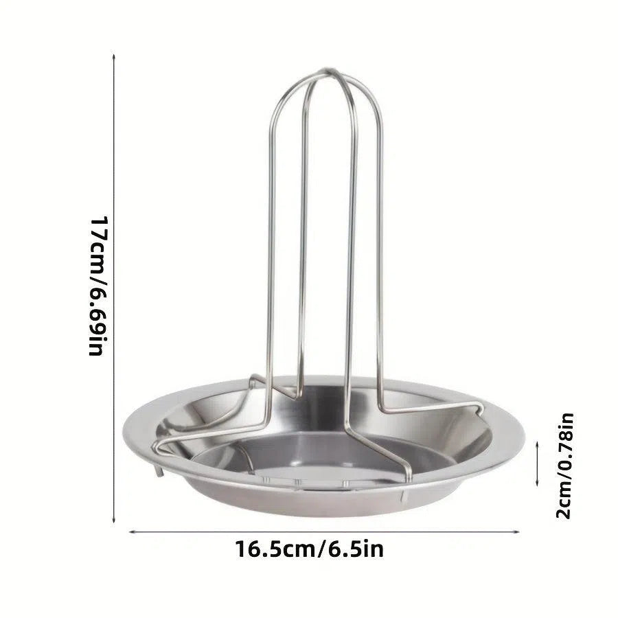 Suport din Oțel Inoxidabil pentru Friptură de Pui - Multifuncțional, Antiaderent, cu Tavă de Scurgere, Pliabil și Durabil