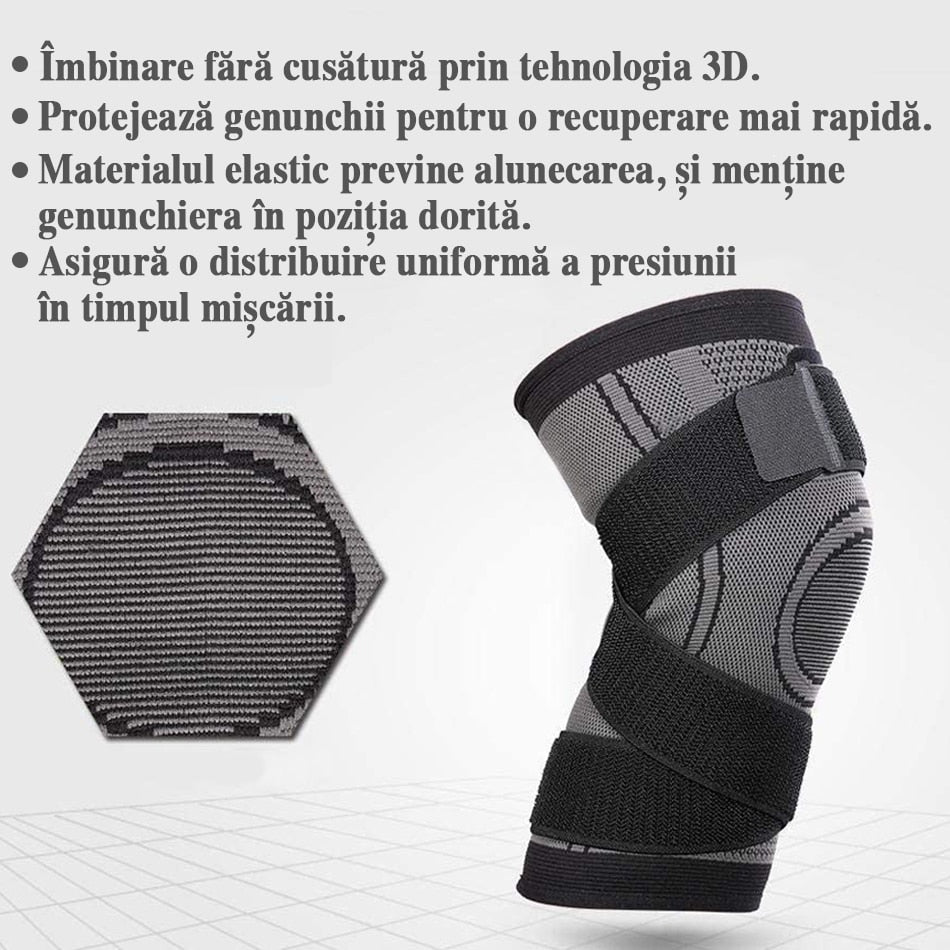 Suport pentru genunchi Jetitude, material textil elastic, mărime universală, pentru protecție și recuperare