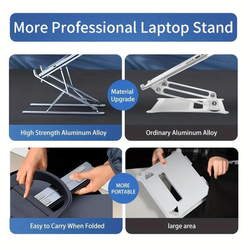 Suport pliabil și reglabil din aluminiu pentru laptop, tabletă și notebook