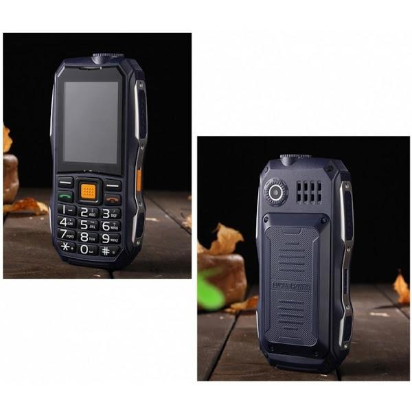 Telefon Militar 2800 mAh, Dual SIM, FM Radio, Lanternă, Verde-Gri