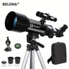 Telescop Astronomic 70mm/400mm pentru Adulți - Refractor pentru Observarea Stelelor, cu Adaptor Smartphone și Telecomandă