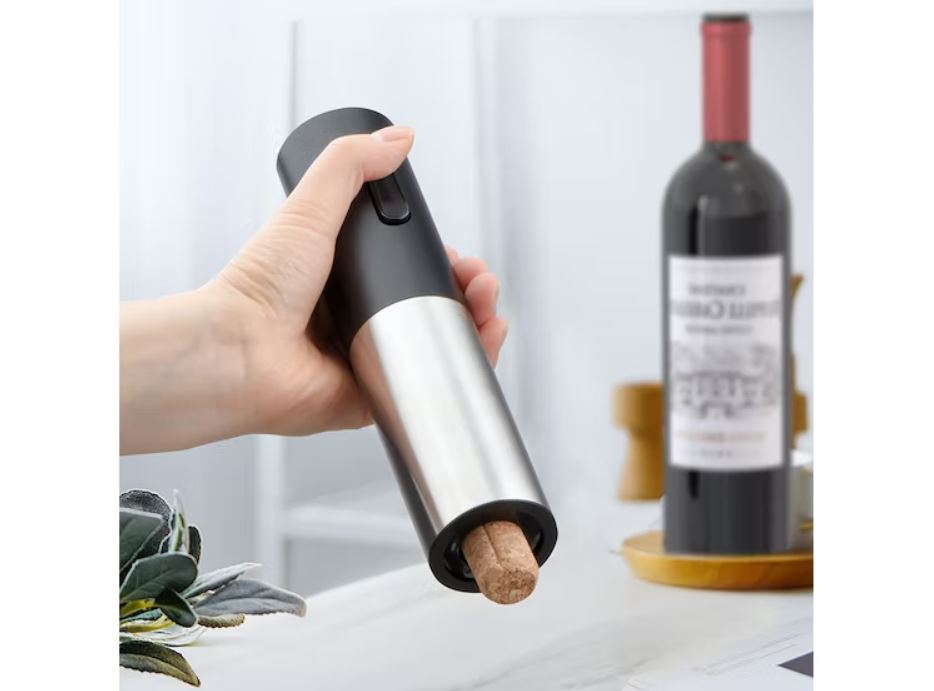 Tirbușon Electric pentru Deschiderea Sticlelor de Vin cu Baterii, Design Modern