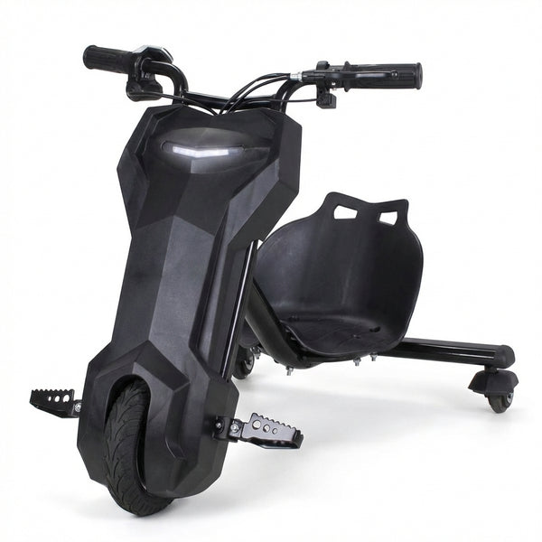 Tricicletă Electrică Drift Trike 360° pentru Copii, Motor 250W, Bluetooth, Viteză Reglabilă, Suspensie, Negru