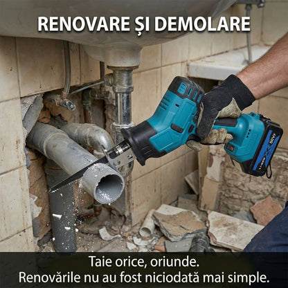 Trusă Scule Multifuncțională 5-în-1 - Bormașină, Cheie Impact, Drujbă & Fierăstrău Sabie pe Acumulator 48V