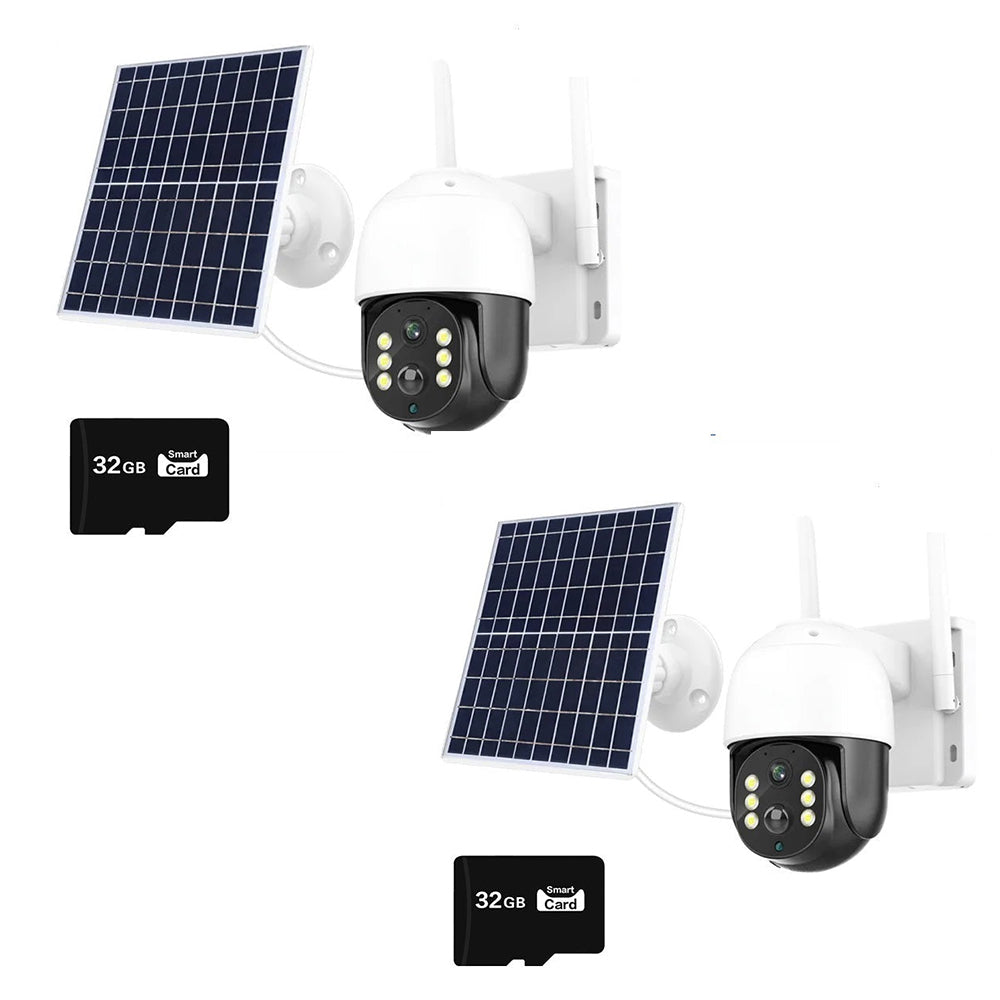 Set 2 Camere Solare Wifi si Suport SIM 4G + Card 32 GB Vedere Nocturna, Senzor de Miscare