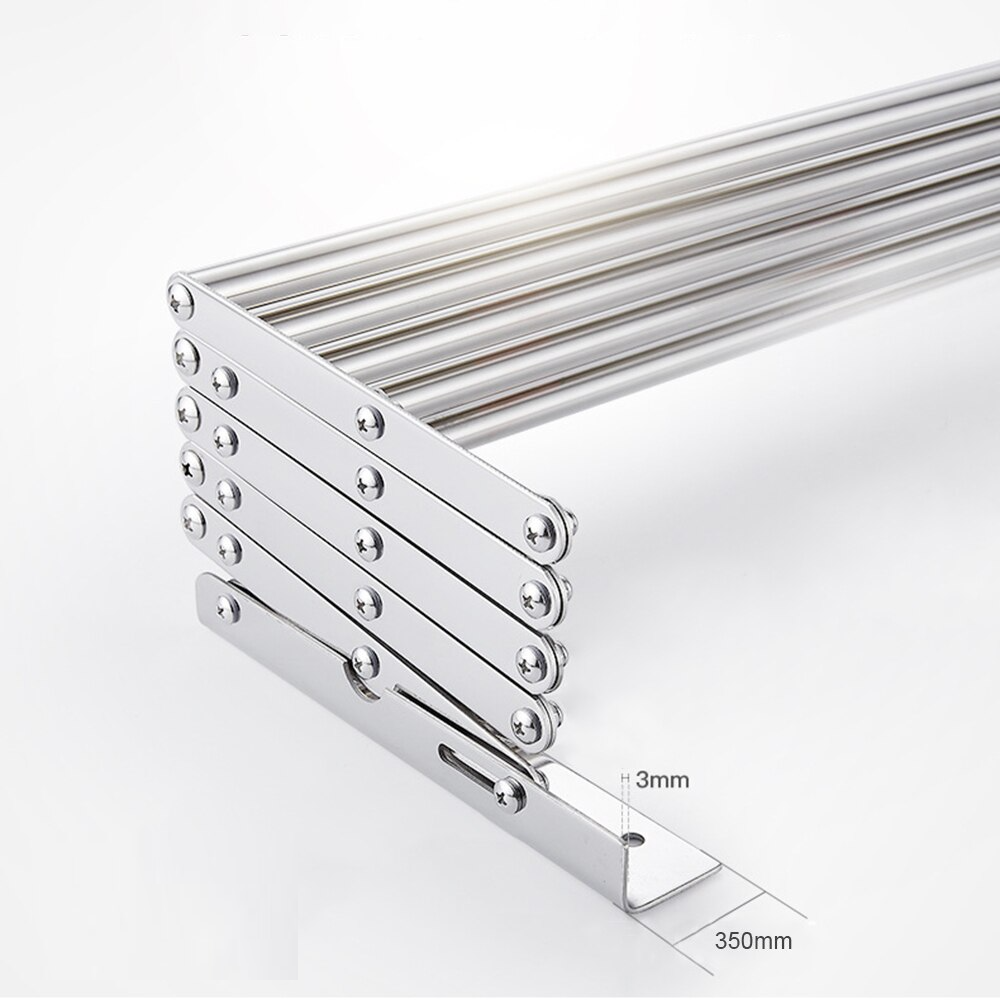 Uscător de Rufe Pliabil din Aluminiu, 60 cm Retractabil, cu Prindere în Perete