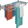 Uscător de Rufe Pliabil din Aluminiu, 60 cm Retractabil, cu Prindere în Perete