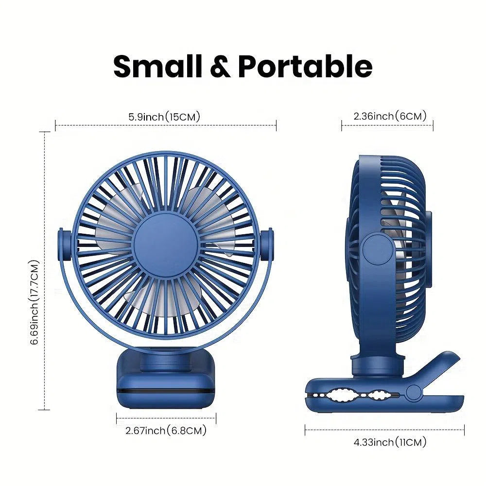 Ventilator de birou cu clema USB TOPK, motor fara perii, flux de aer puternic si silentios, clema puternica pentru atasare sigura, design elegant, constructie de inalta calitate, ventilator personal mini portabil pentru dormitor si birou