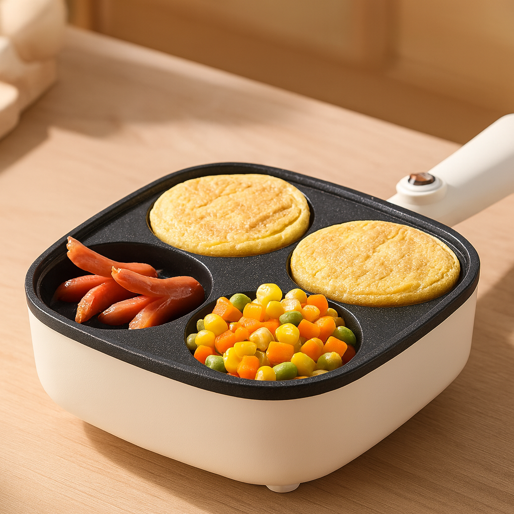 Tigaie Electrică Mic Dejun a la Paris pentru Ouă Ochiuri Perfecte 500W