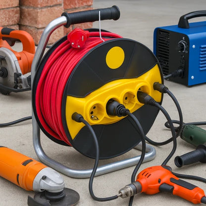 Rola Prelungitor 50M cu 4 Prize – Cablu 3x2.5mm cu Tambur