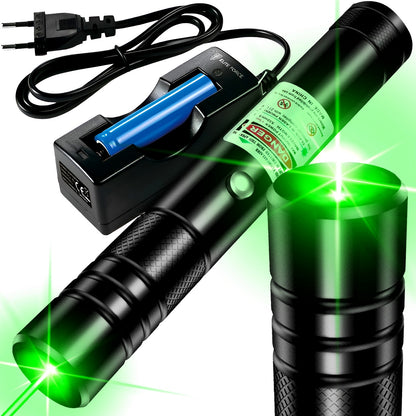 Laser Verde 3D Profesional cu Rază 10 km, Zoom Reglabil, Filtru Caleidoscopic, Acumulator 4500mAh și Încărcător Inclus
