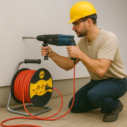 Rola Prelungitor 50M cu 4 Prize – Cablu 3x2.5mm cu Tambur