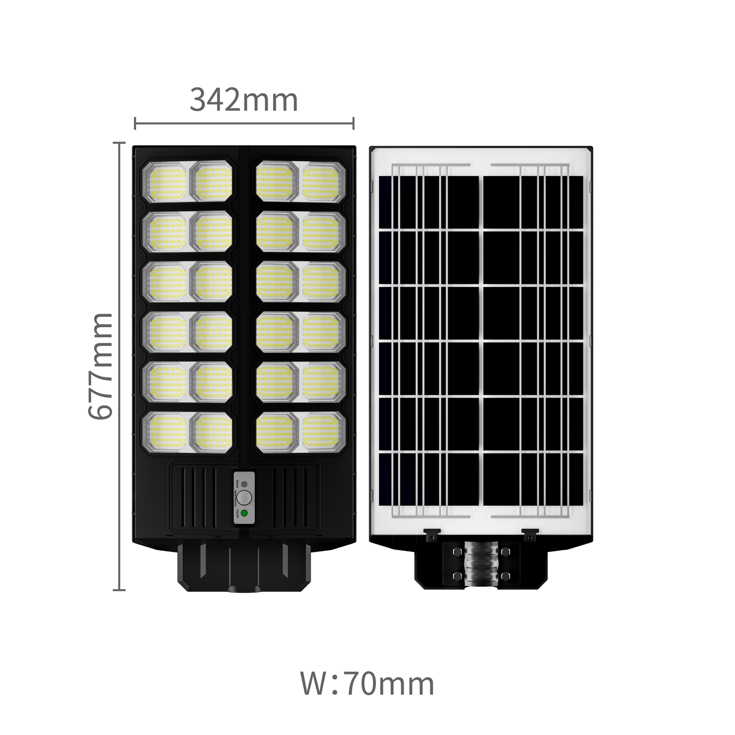 Lampă Solară LED Dubla 2400W 2000W 1600W Quanthex cu Telecomandă și Suport Metalic