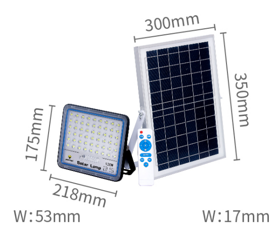 Proiector Solar Jortan Blue 600W 400W 200W 100W Lampa cu Incarcare Solara cu Panou Solar Kit Montaj