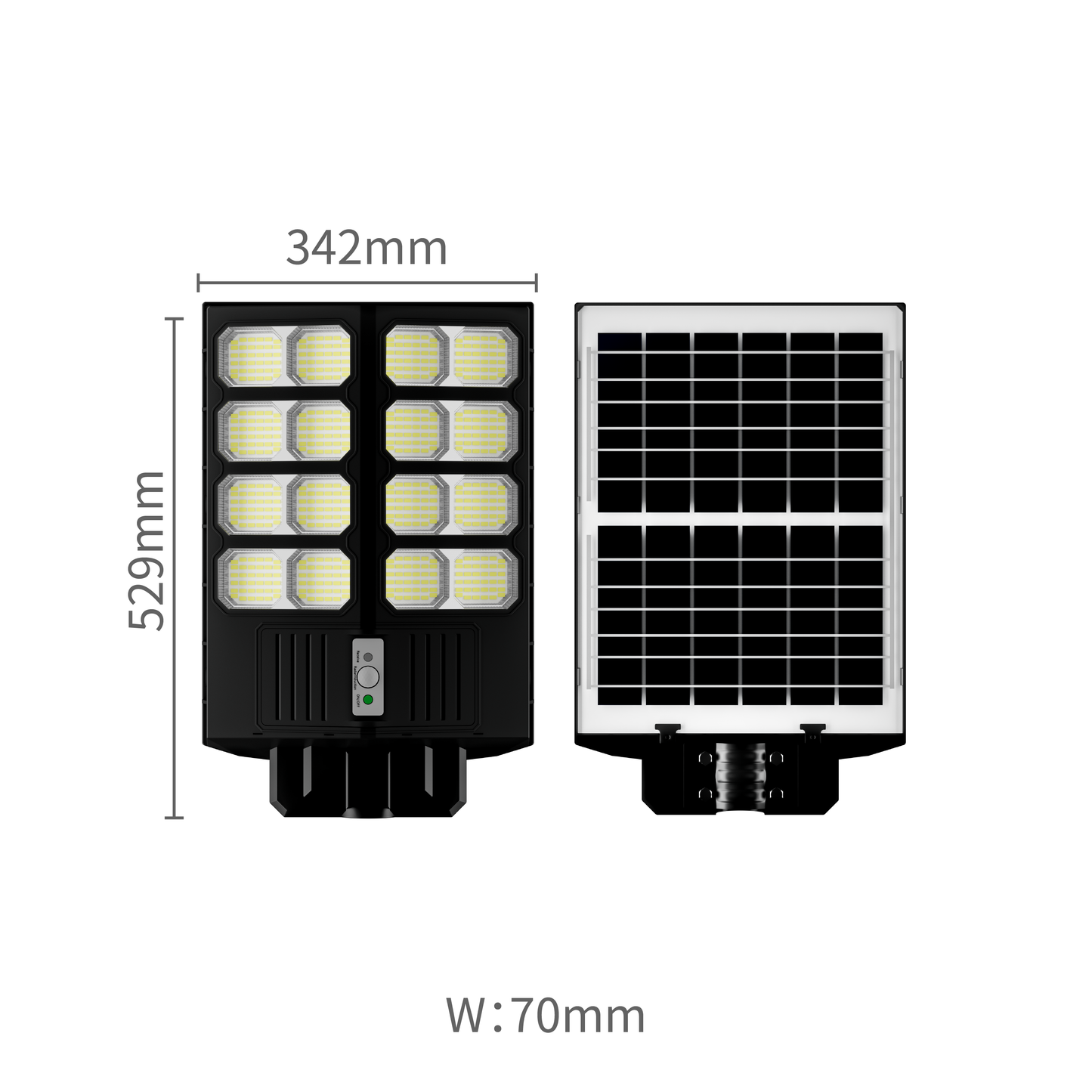 Lampă Solară LED Dubla 2400W 2000W 1600W Quanthex cu Telecomandă și Suport Metalic