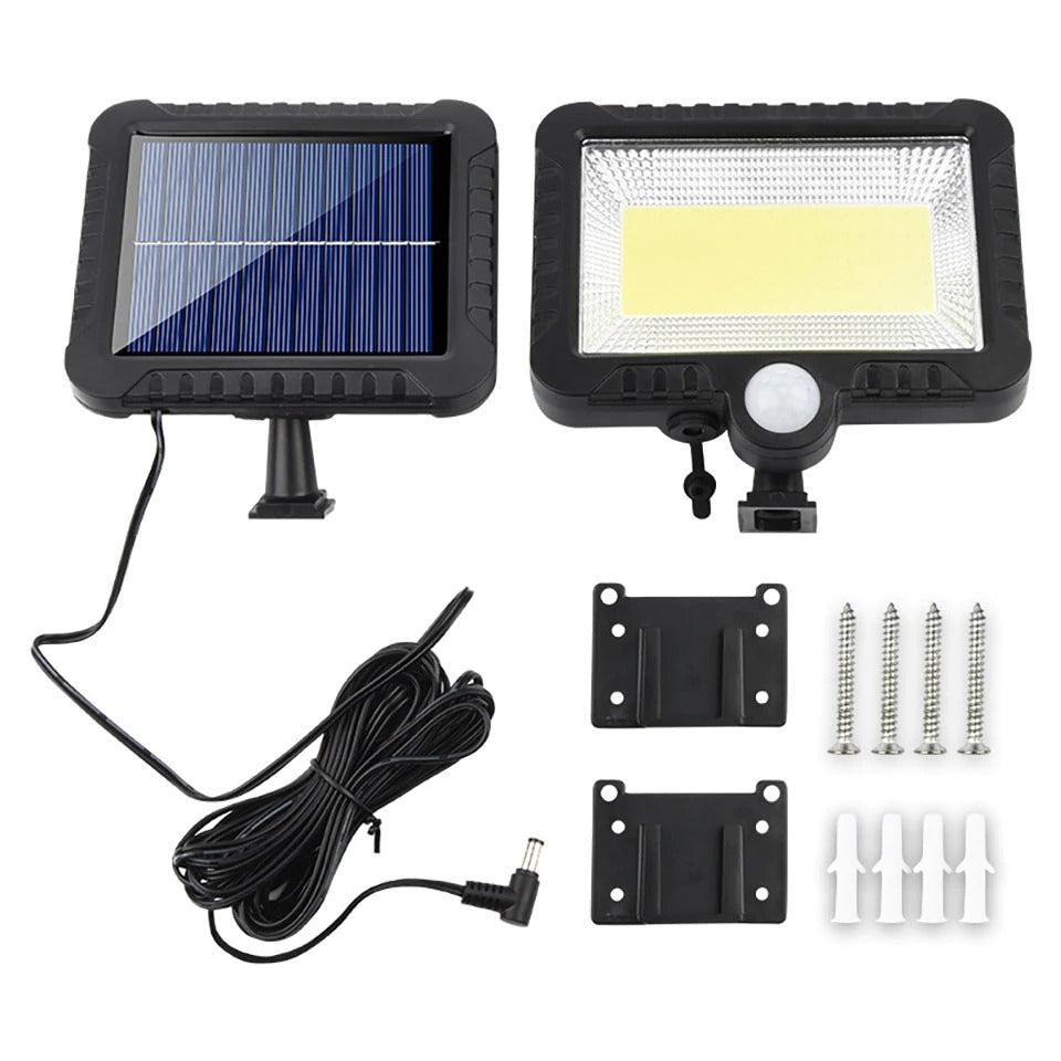 Set 4 Lămpi Solare 100W cu Senzor de Lumină și Mișcare Leduri COB + Telecomandă