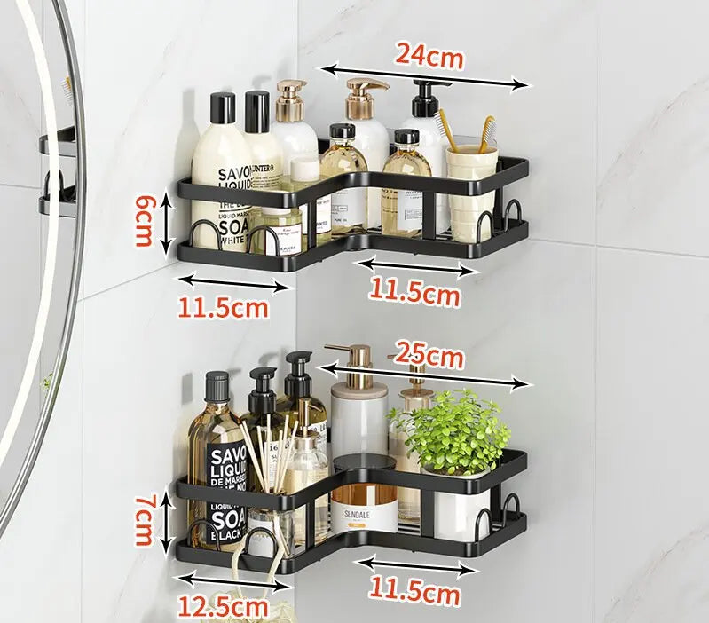 Set 5 Rafturi Premium fără Găurire Organizatoare pentru Baie sau Bucătărie