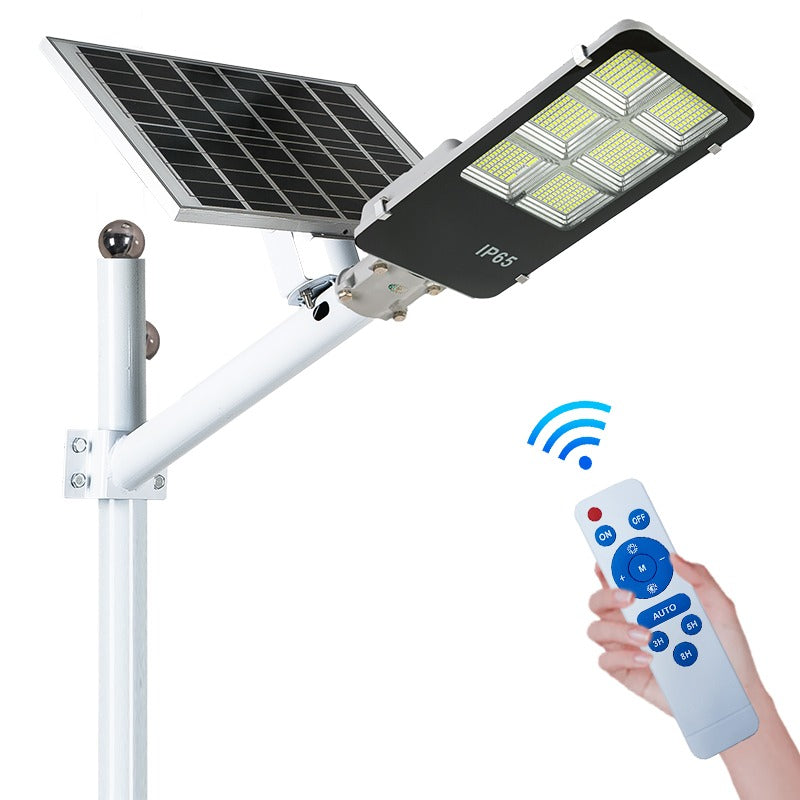 Set Complet Lampă Solară Quanthex 400W/300W, Stâlp, Kit Montaj și Telecomandă