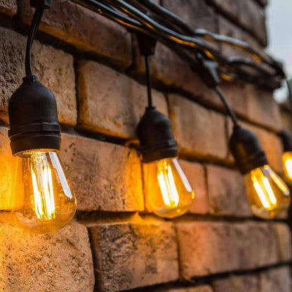 Ghirlandă Luminoasă Hibrid | Incărcare Solară + Priză | 10 Metrii și 10 Becuri 3W, E27