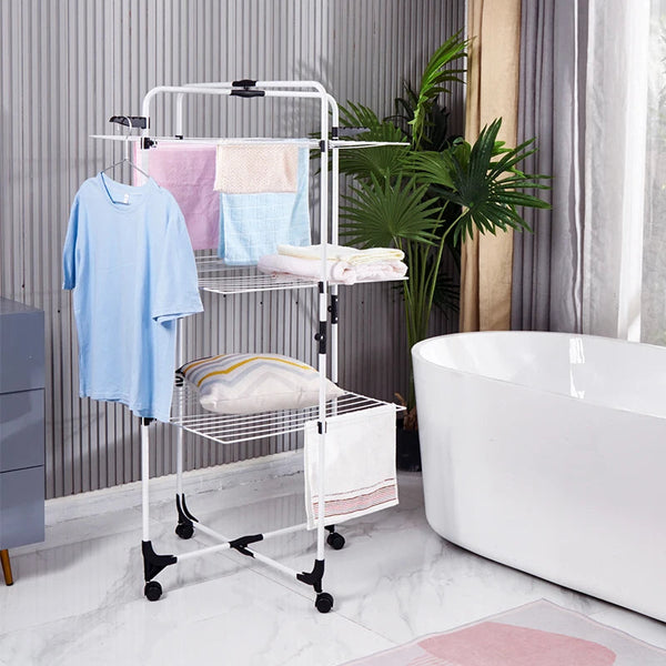 Uscător Profesional Dublu Pliabil cu 3 Etaje Suporta 40 kg , 137 cm * 66cm  * 72 cm