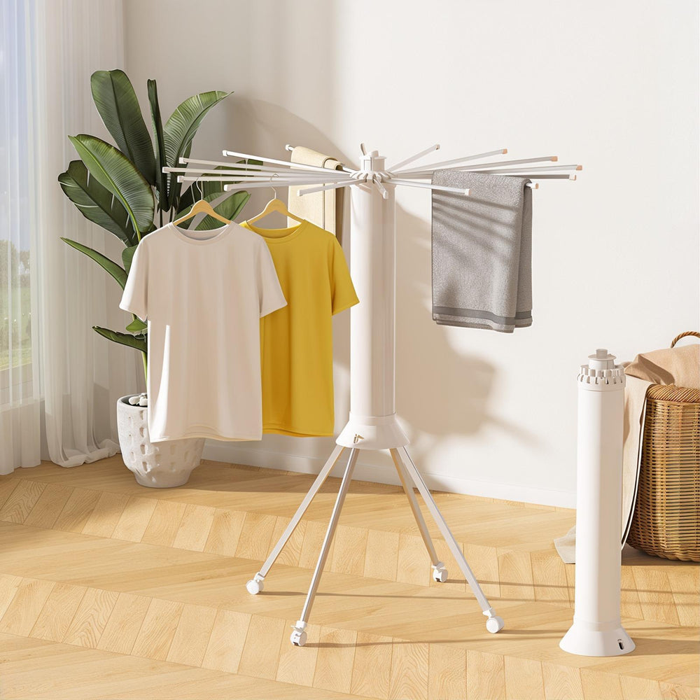 Uscător de Rufe tip Trepied, Pliabil și Compact, cu 16 Brațe Rotative, pentru Interior și Exterior, 125 cm
