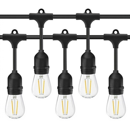 Ghirlandă Luminoasă Hibrid | Incărcare Solară + Priză | 10 Metrii și 10 Becuri 3W, E27