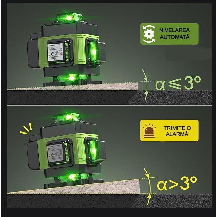 Nivela Laser Verde 4D cu 16 linii