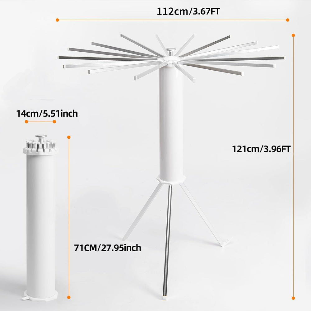 Uscător de Rufe tip Trepied, Pliabil și Compact, cu 16 Brațe Rotative, pentru Interior și Exterior, 125 cm