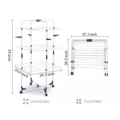 Uscător Profesional Dublu Pliabil cu 3 Etaje Suporta 40 kg , 137 cm * 66cm  * 72 cm