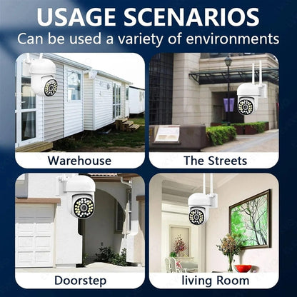 Set 4 Camere Wifi de Exterior Quanthex Color + Card 32 GB , Senzor de Miscare, Night Vision, Vizualizare Live pe Telefon