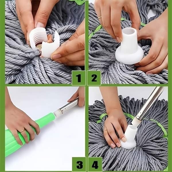 Mop Uriaș cu Stoarcere Automată prin Rotire, Fără Găleată, Putere Mare de Absorbție