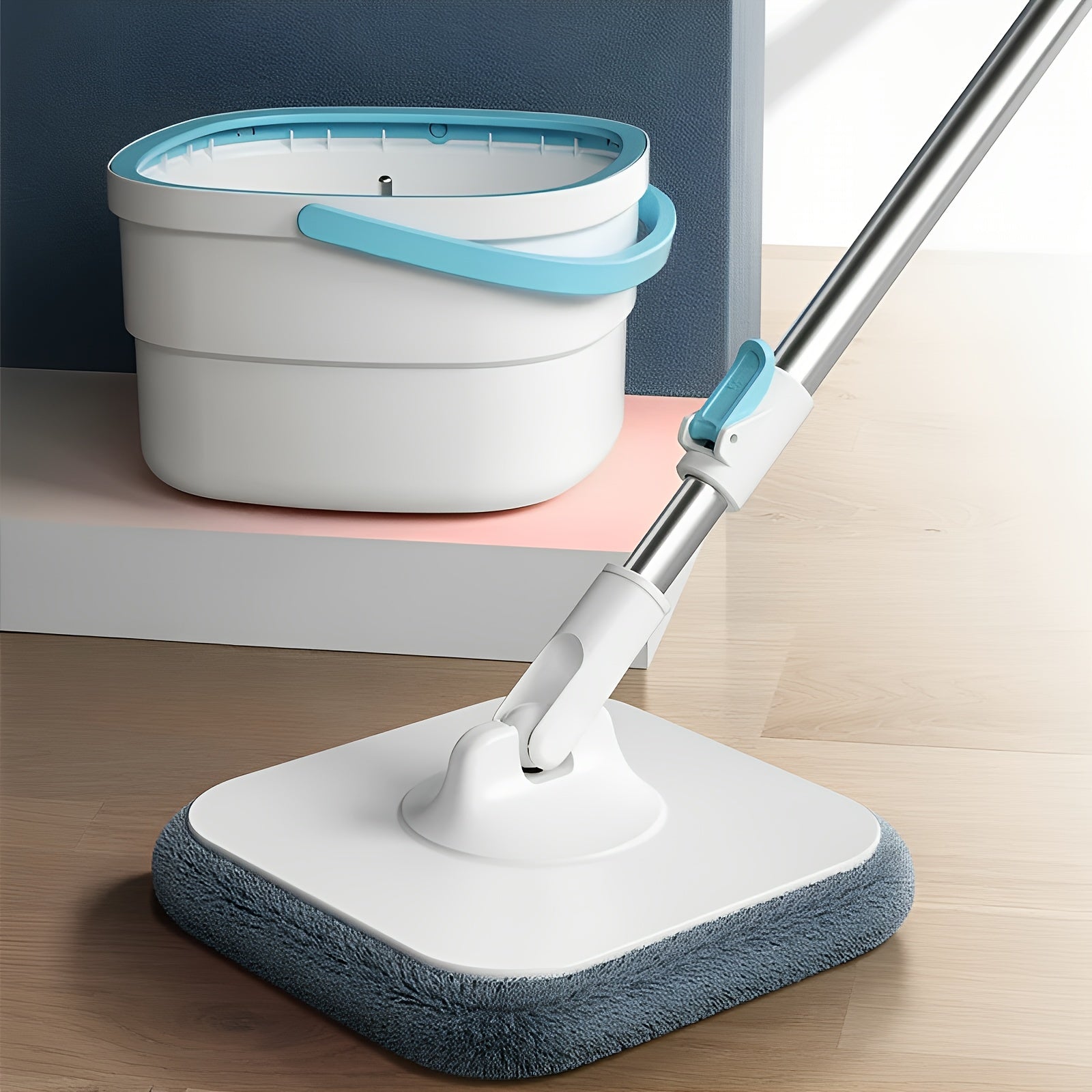 1 Set Set De Mop i Gleat Pentru Splare Cu Minile Libere Pentru Separarea Apelor Uzate Mop Rotativ De Uz Casnic Pentru Podea Mop Lene Mop Pentru ndeprtarea Prafului Utilizare Uscat i Umed Perfect Pentru Cas Buctrie Podea De Baie Cons