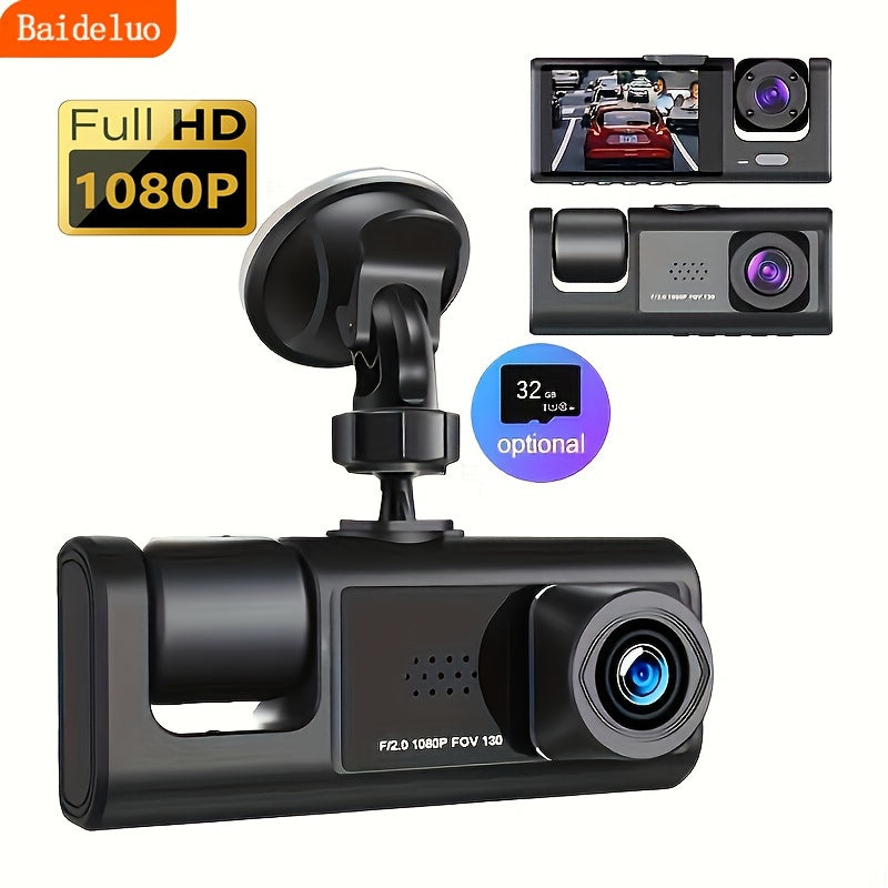 1Baideluo HD 1080P Dual Camera Car Camera With IR Night Vision Loop Recording 508cm IPS Screen