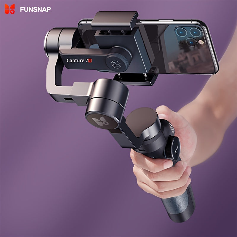 Stabilizator gimbal cu 3 axe pentru iPhone 13 12 11 Pro Max XS X XR Samsung s21 s20 Android Smartphone gimbal portabil cu roat de focalizare stabilizator de telefon pentru nregistrare video Vlog  FUNSNAP Capture 2s Combo