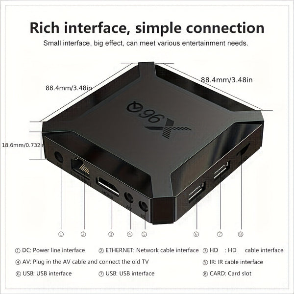 Smart Box TV X96Q Android 10 cu procesor Quad Core Allwinner H313 – player media de streaming 4K, WiFi 2.4G