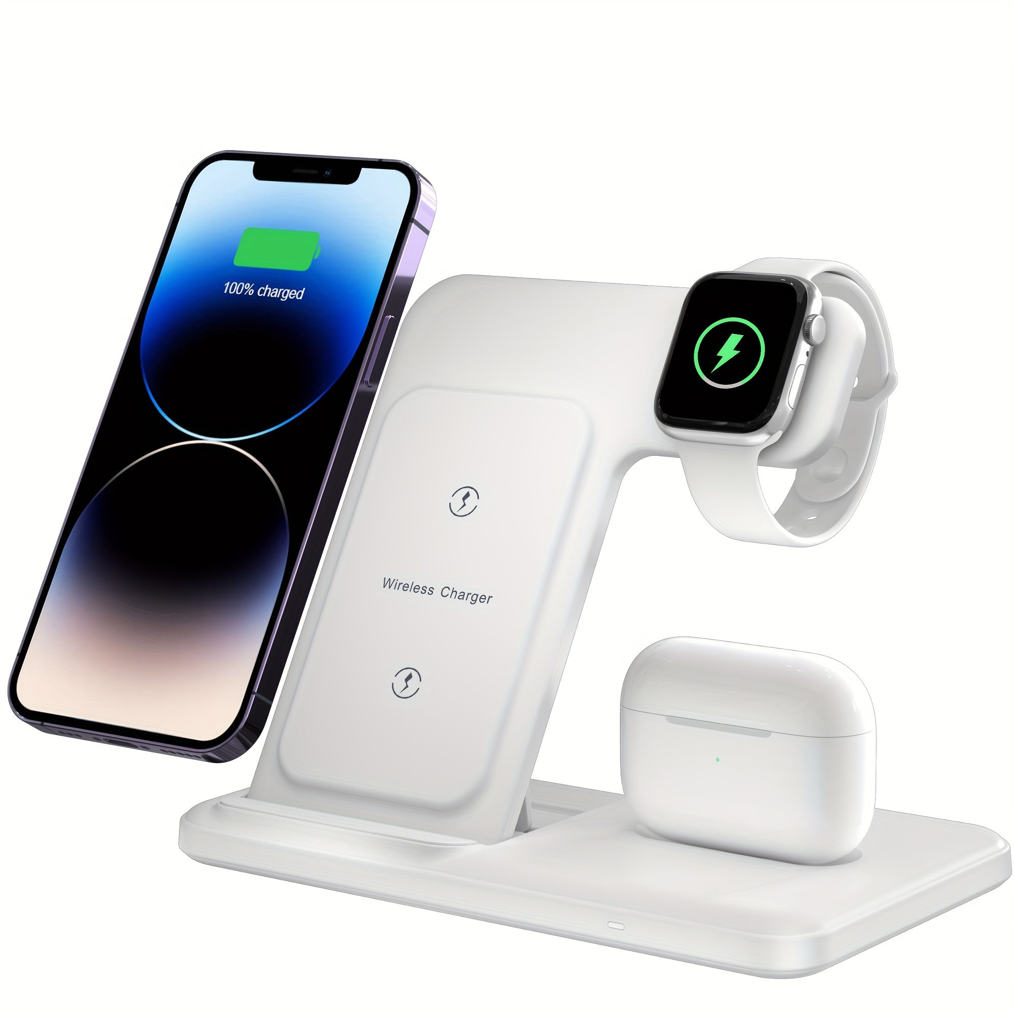 Staie De ncrcare Rapid 3 n 1 Suport Pliabil Pentru ncrctor Wireless Pentru IPhone 1514131211ProMaxMini8PlusXXRXSXSE Pentru IWatch UltraUltra2987654321SE Pentru Airpods 321ProPro2