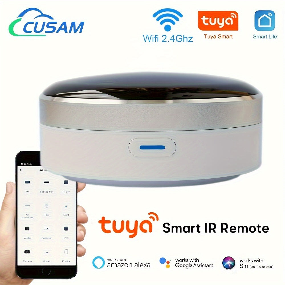 Un Hub De Control Universal Inteligent WiFi IR i Controlere Pentru Aparatele De Acas TV Aer Condiionat Ventilator DVD Proiector Suport Controlul Prin Aplicaie i Voce Funcioneaz Cu Tuya Smart Smart Life Amazon Alexa Google Home Siri