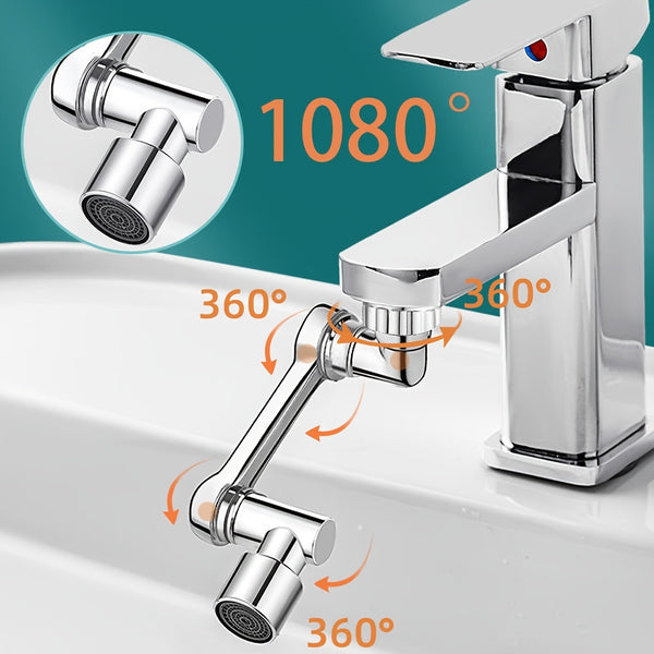 Cap de robinet cu extensie rotativă la 1080°, anti-stropire, aerator universal