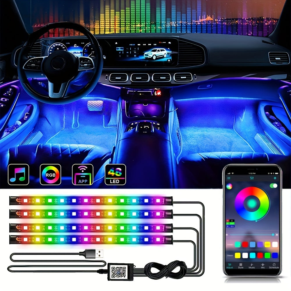 1Kit de Iluminat Neon LED ANAUTOSL RGB pentru Main  Benzi Interioare Rezistente la Ap cu Control Muzical Aplicaie de la Distan i Unghi Larg de 180 pentru Bord i Decor Podea